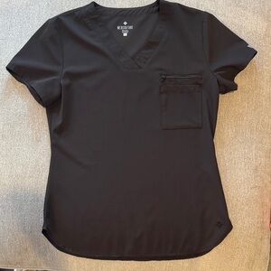 Med Couture Women's V-Neck Black Top